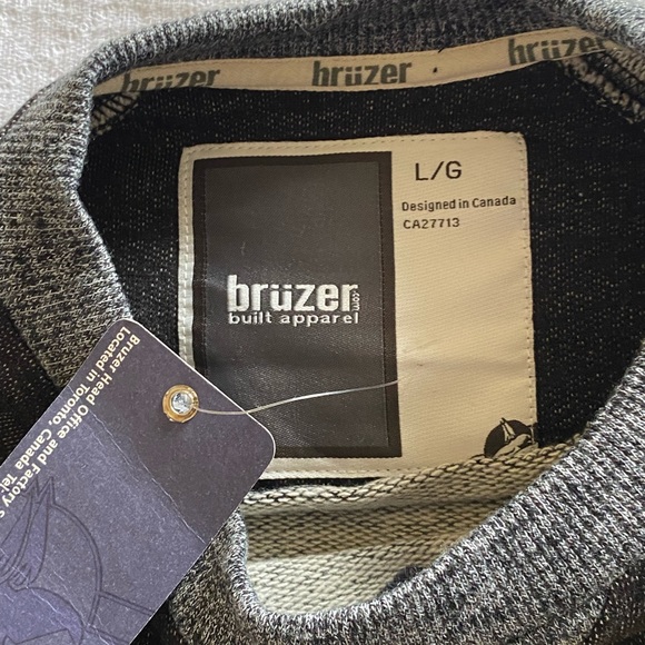 New Bruzer Men' Large Gray Pullover Sweatshirt Wilford Laurie University - Picture 3 of 6